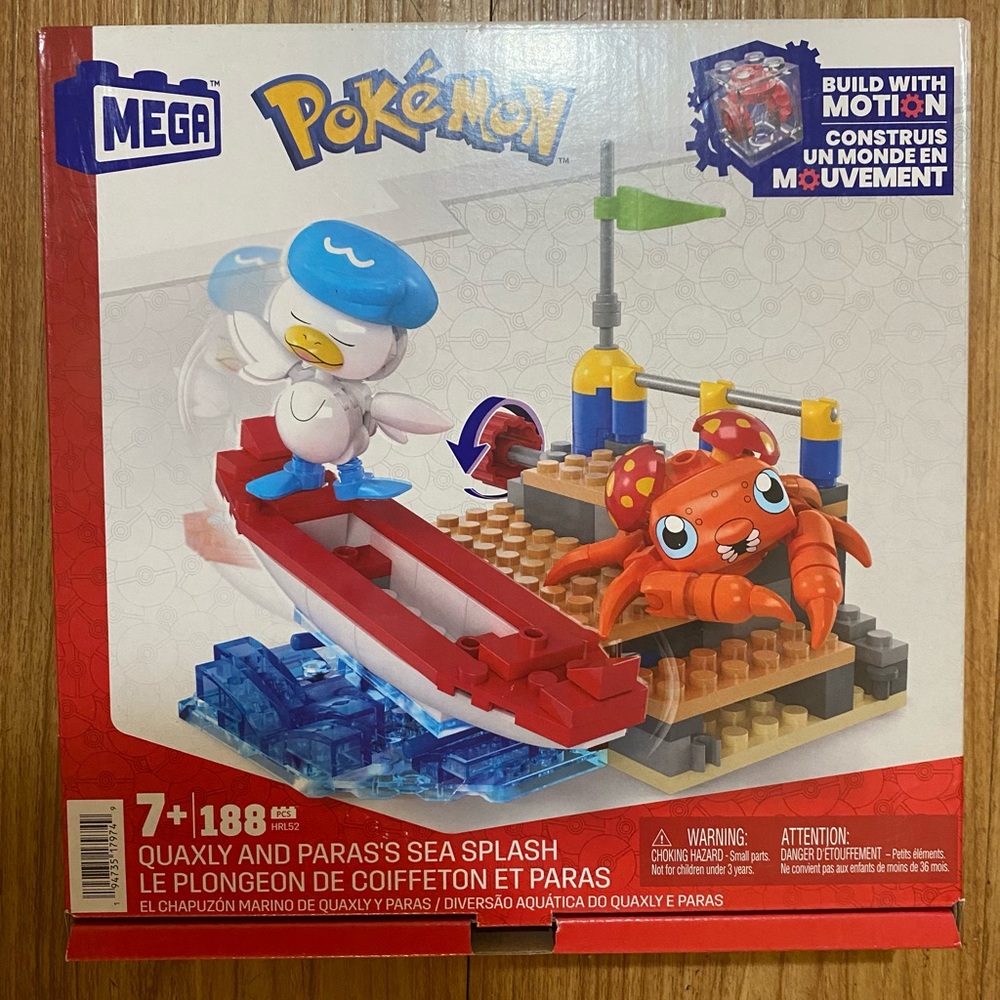 Mattel Mega Pokémon Quaxly and Paras Building Set - Red, Blue, Brown